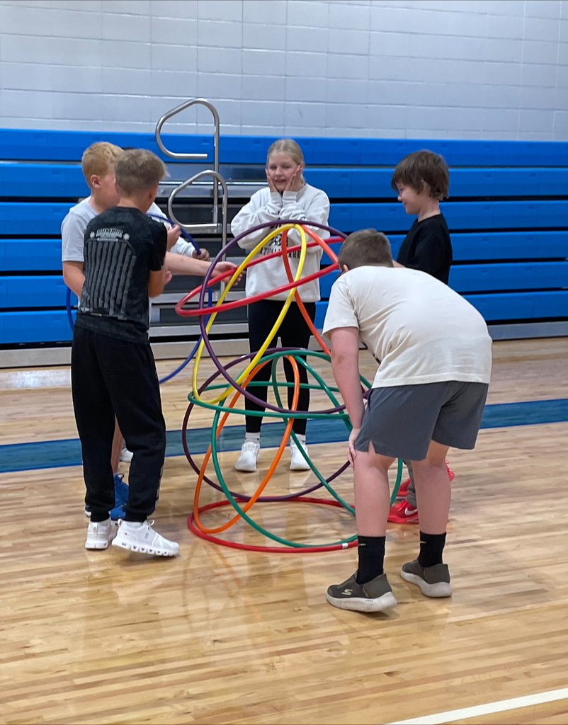 Students with hula hoops