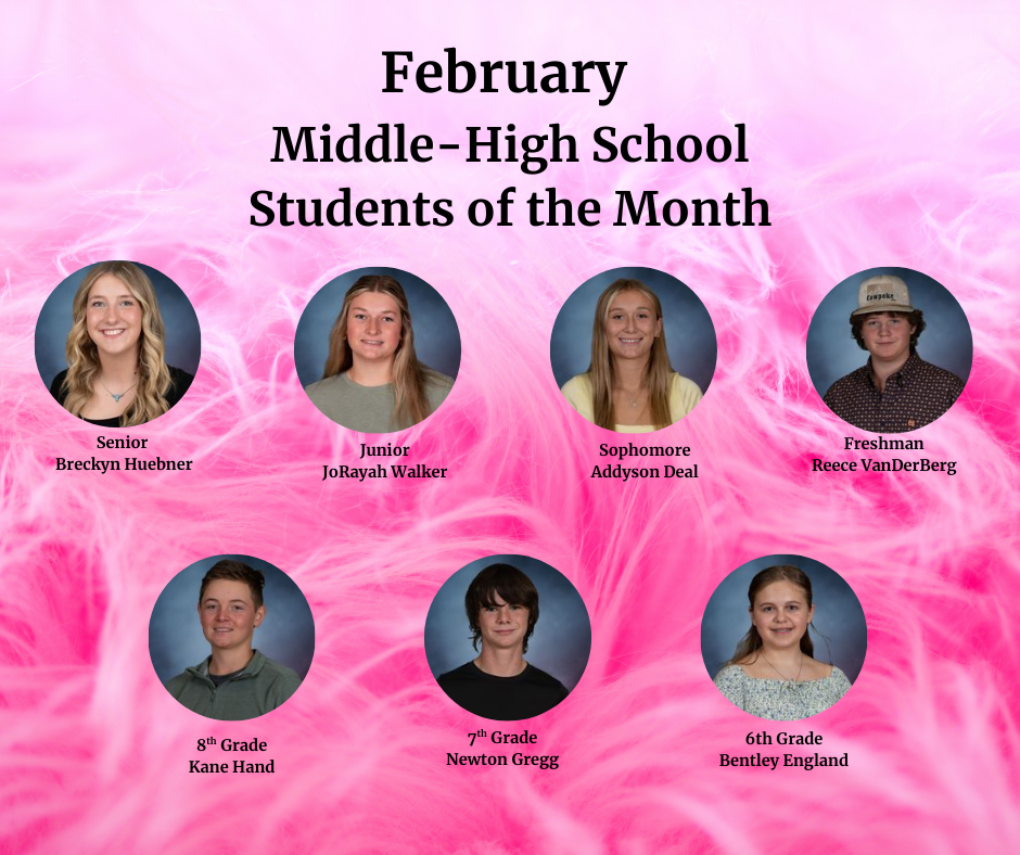 february middle-high school studens of the month