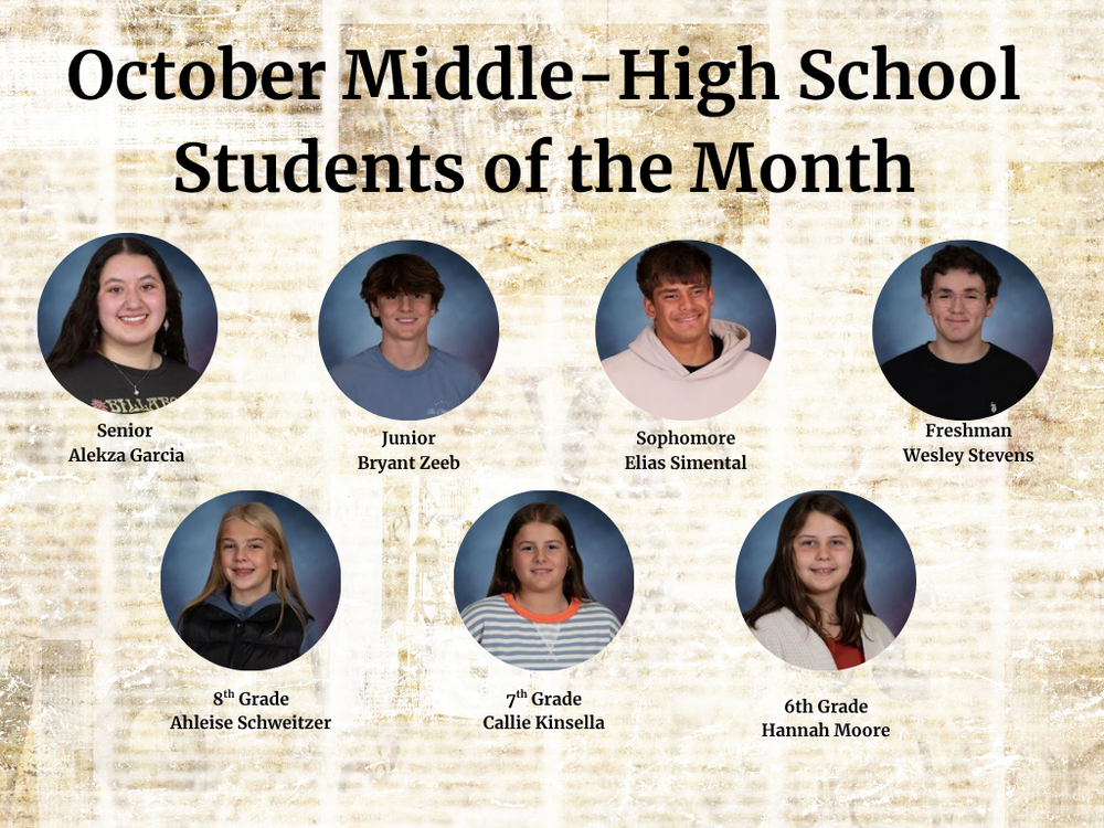 oct students of the month