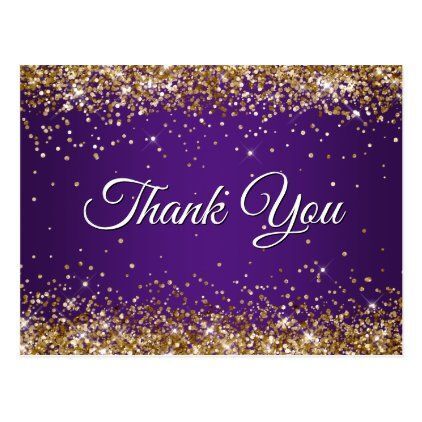 Thank you picture with purple and gold