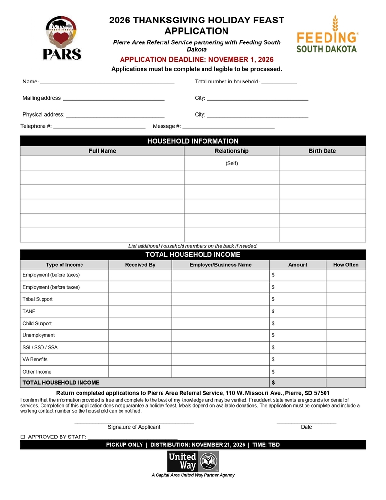 thanksgiving feast application