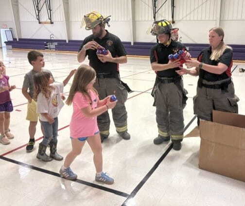 elementary students learn fire safety