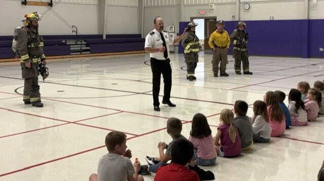 elementary students learn fire safety
