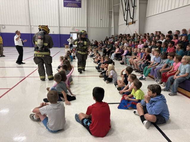 elementary students learn fire safety