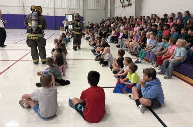 elementary students learn fire safety