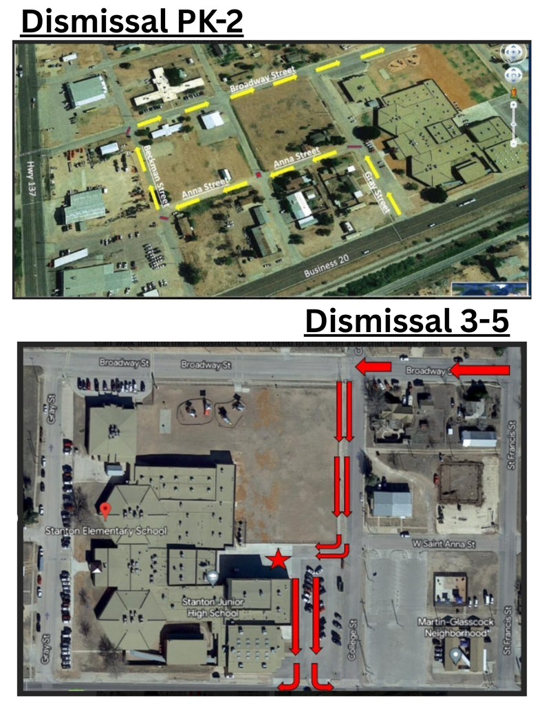 Arrival/Dismissal procedures and maps.