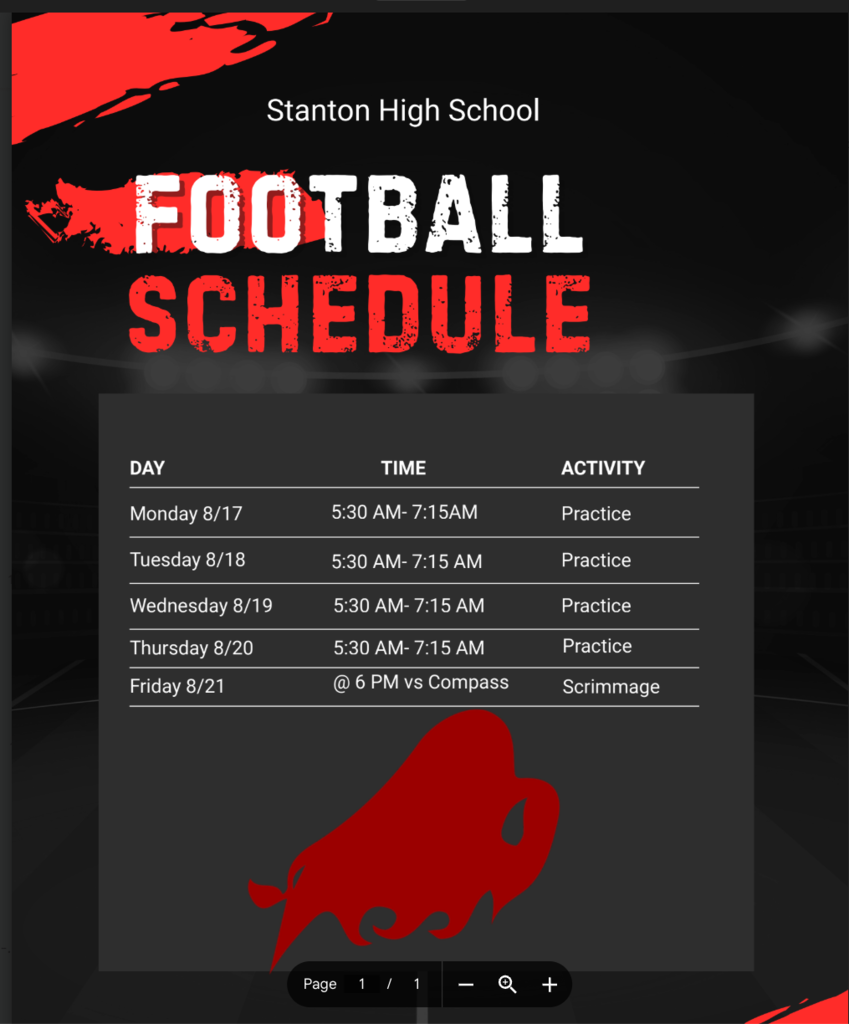 Football Practice Schedule