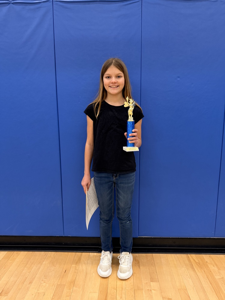 Picture of Jane Eskola our spelling bee champion.