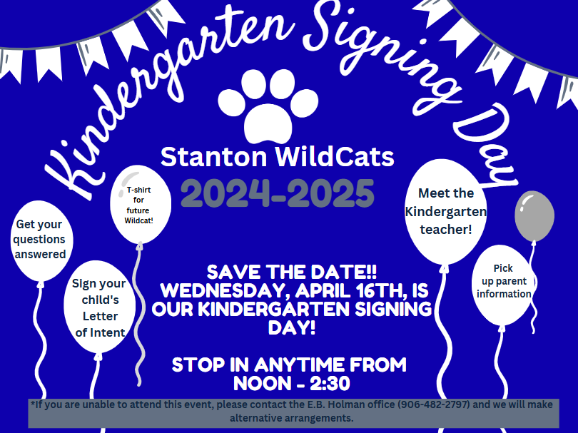 kindergarten signing is april 16th