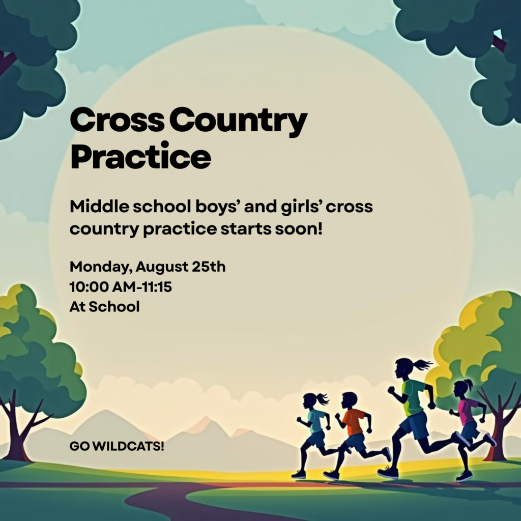 Posting of children running and messaging that practice starts August 25th.