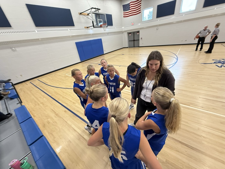 Basketball team with coach.