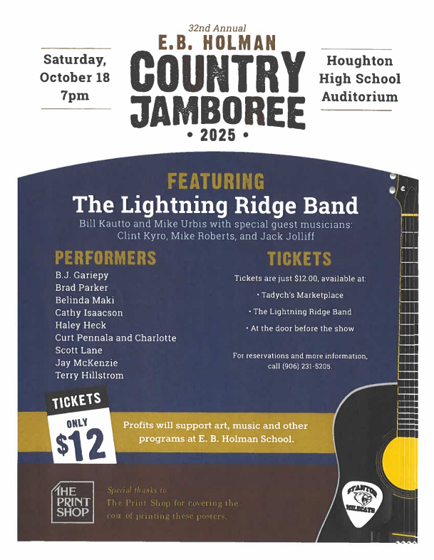 E.B. Holman Country Jamboree, October 18 @ 7pm