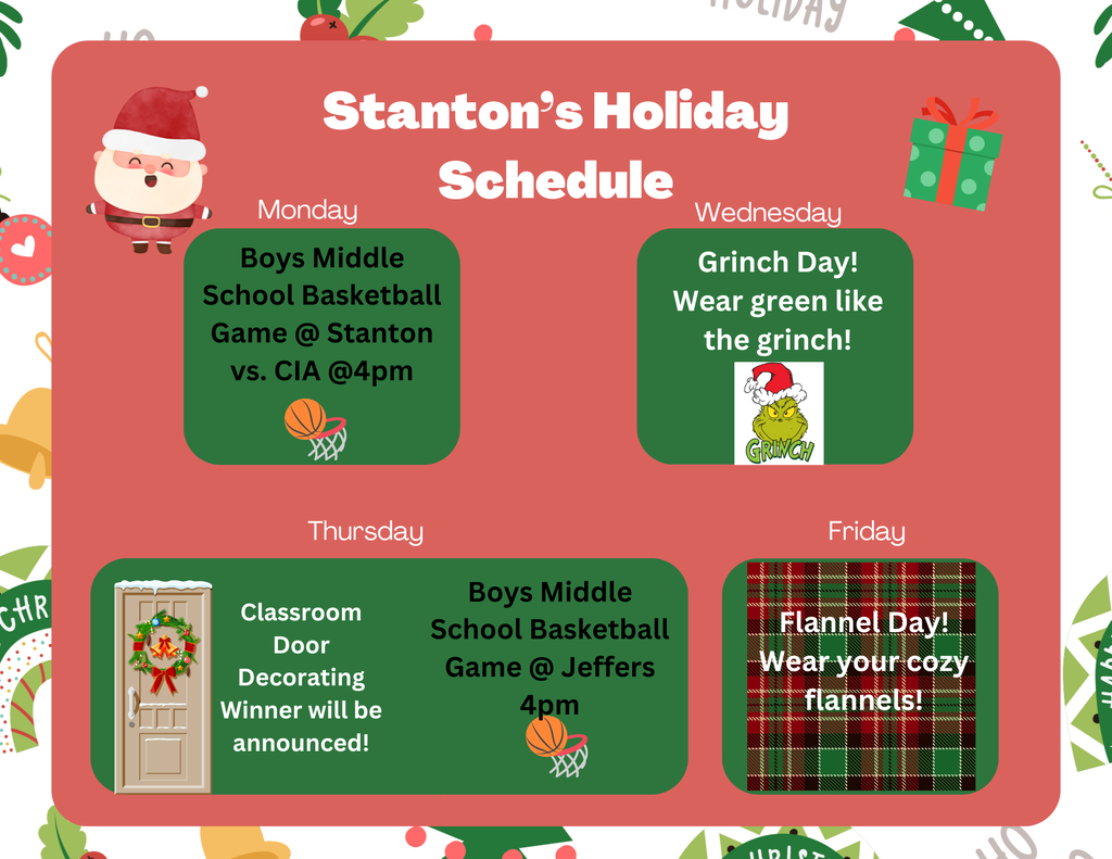 Stanton's weekly schedule