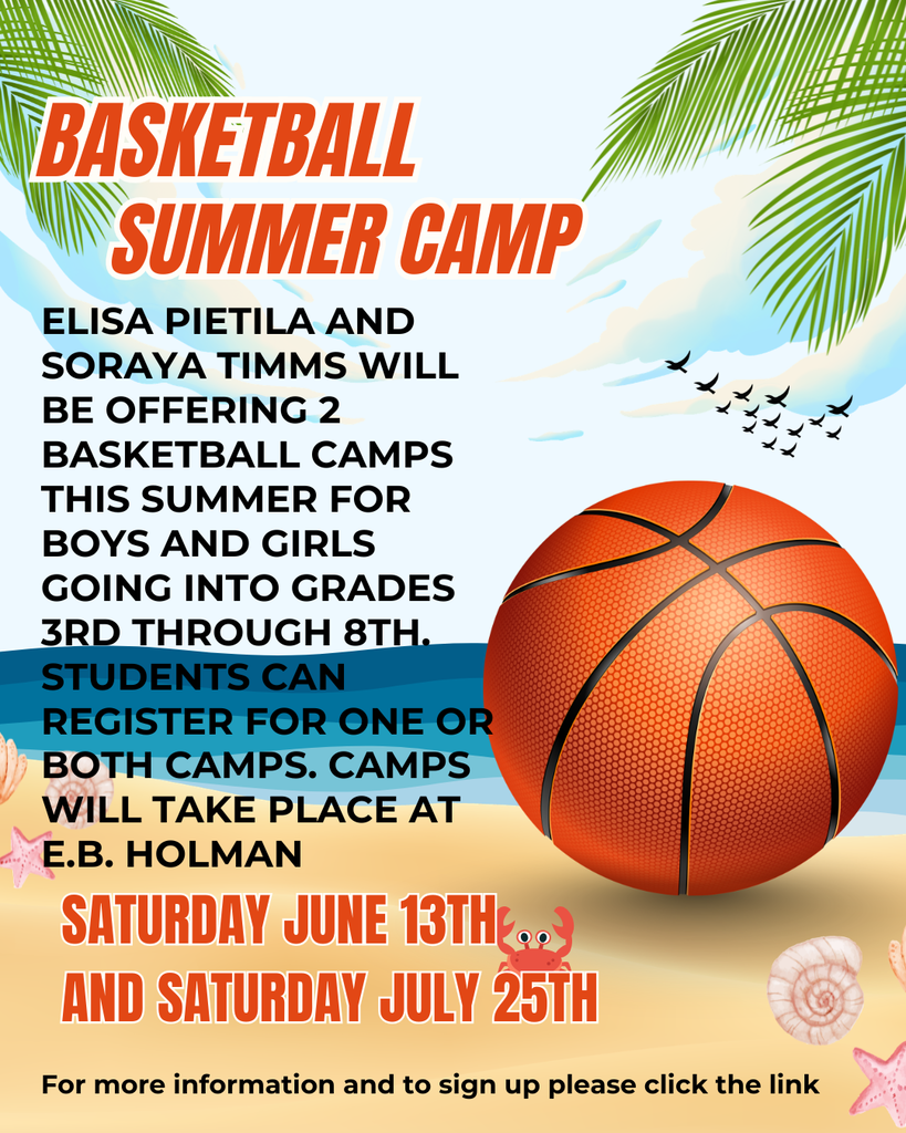 Stanton Basketball Camps- Elisa Pietila Elisa Pietila and Soraya Timms will be offering 2 basketball camps this summer for boys and girls going into grades 3rd through 8th. Students can register for one or both camps. Camps will take place at E.B. Holman
