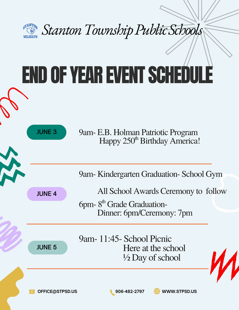 Next Week at Stanton! Last week of school!