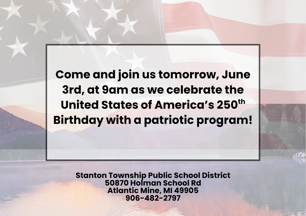 Come and join us tomorrow, June 3rd, at 9am as we celebrate the United States of America’s 250th Birthday with a patriotic program!