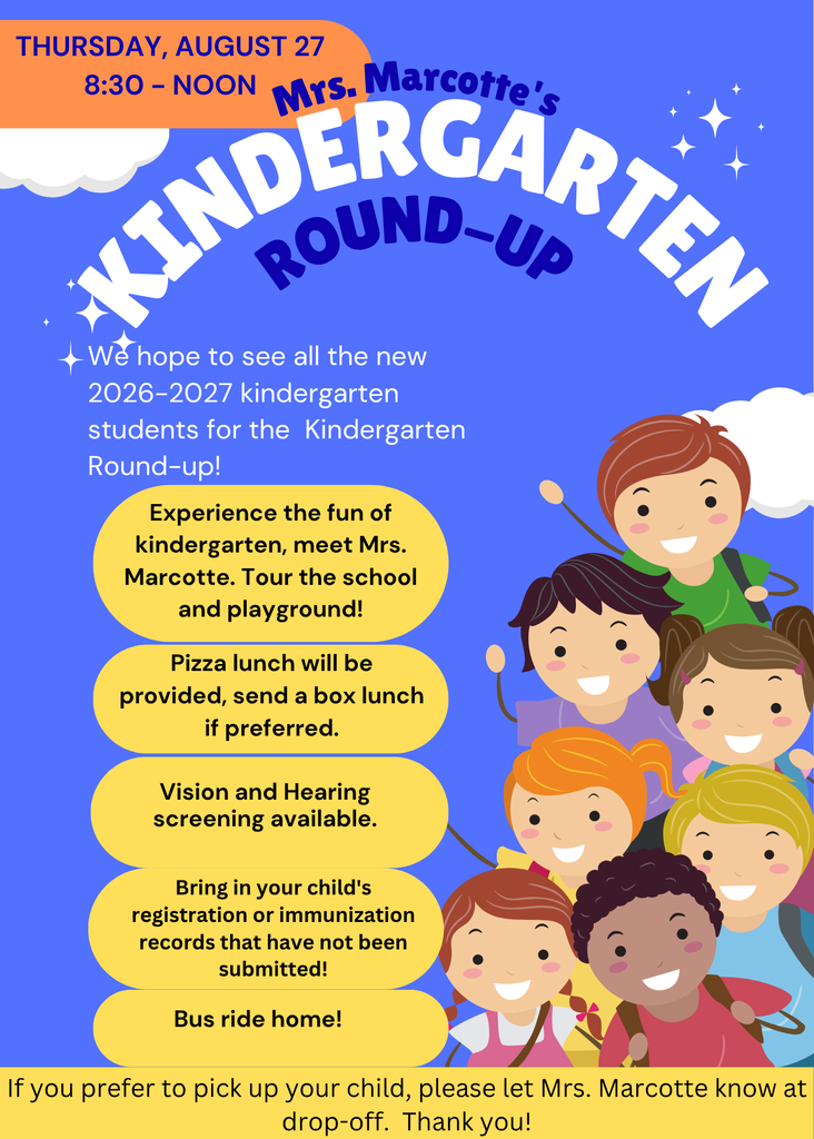 Kindergarten Round up is Thursday!