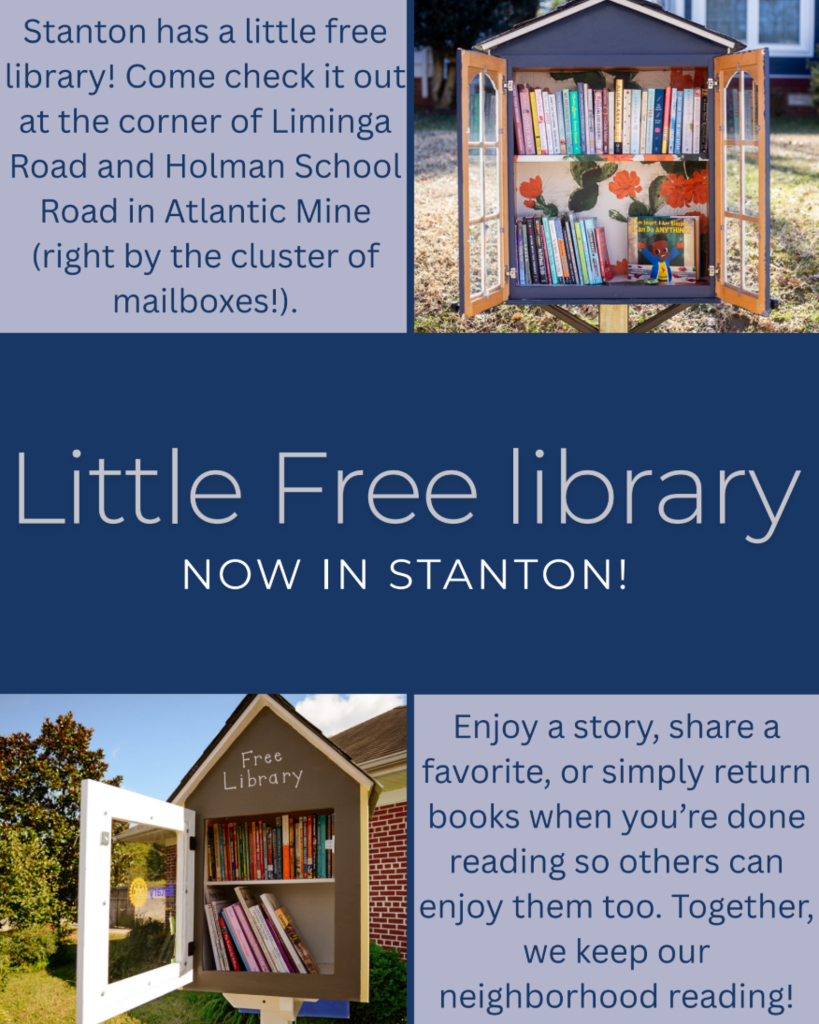 Stanton has a little free library! Come check it out at the corner of Liminga and Holman School Rd in Atlantic Mine (right by the cluster of mailboxes). Enjoy a story, share a favorite, or simply return books when your done reading so others can enjoy them too. Together we keep our neighborhood reading!