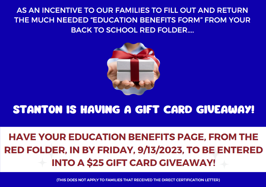 Education Benefits gift card giveaway
