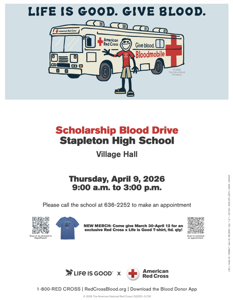 Blood Drive Information April 9, 9-3