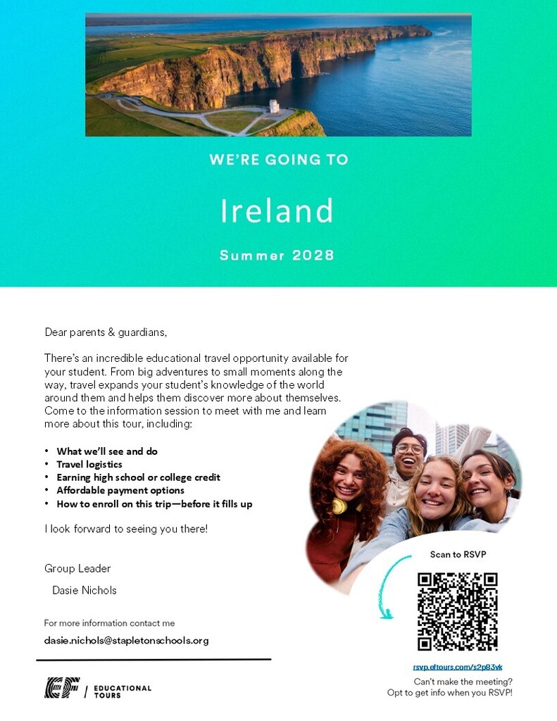 Ireland trip flyer