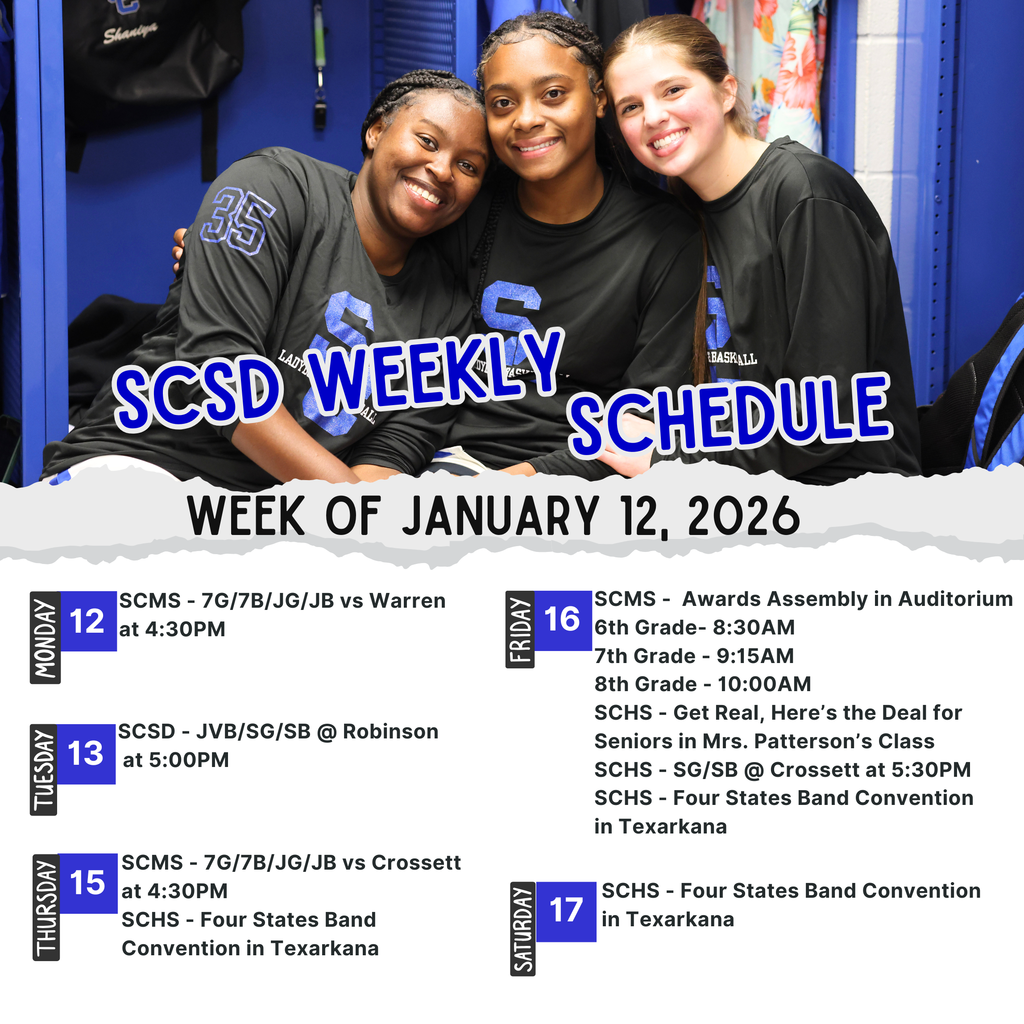 week of jan 12th schedule