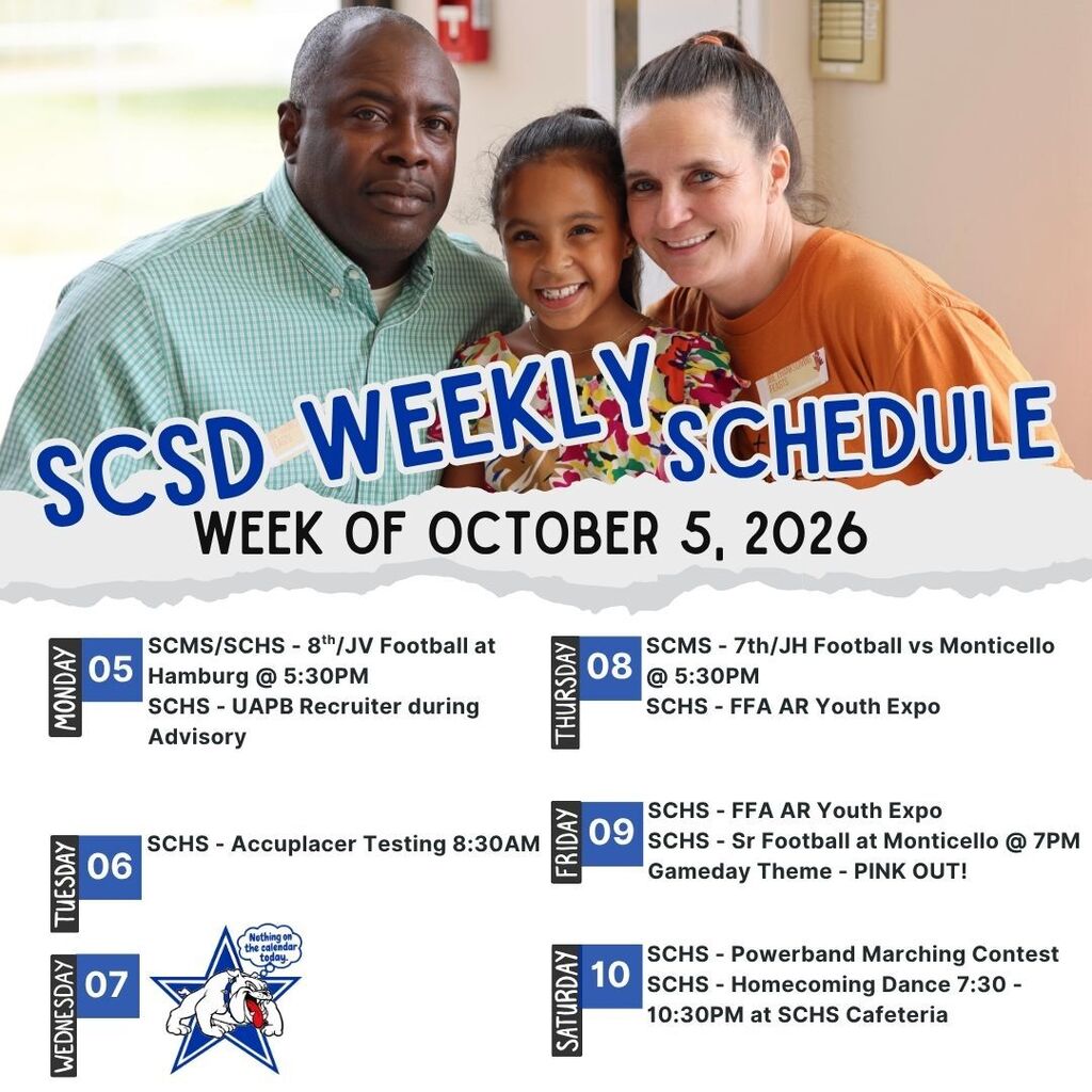 weekly schedule 10/5