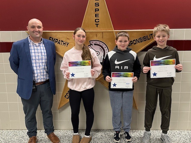 January students of the month for Middle School