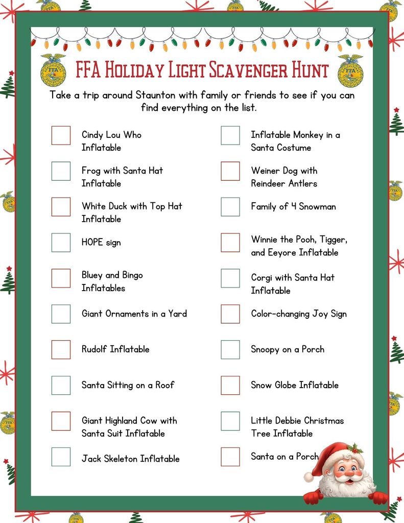 FFA Holiday Light Scavenger Hunt