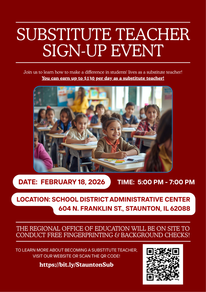Sub Teacher Sign Up Event Poster