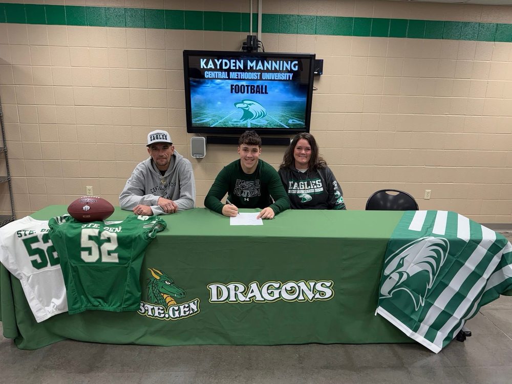 Ste. Genevieve High School Senior Kayden Manning Signs with Central Methodist University for Football