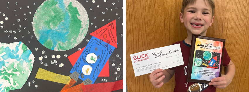 SGE Kindergartener Named Artsonia Artist of the Week