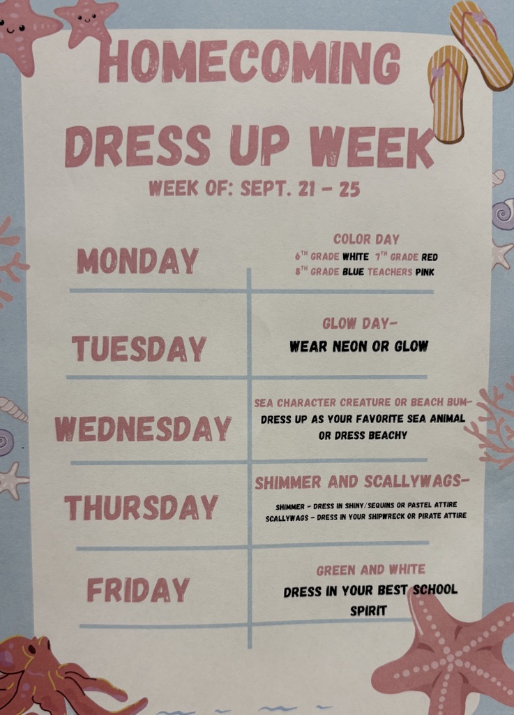 SGMS Homecoming Dress-Up Days