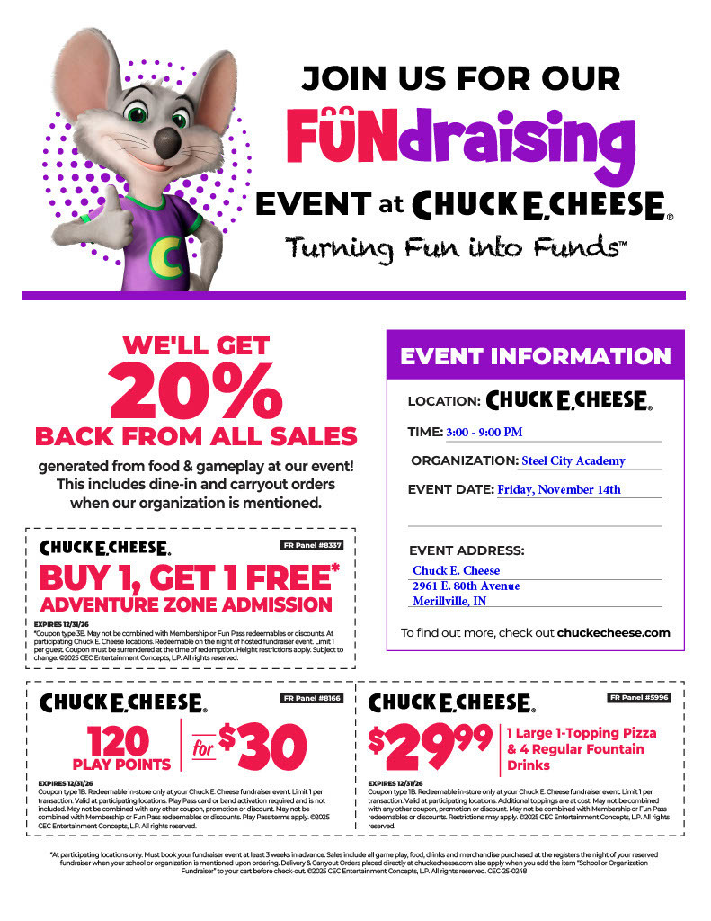Chuck E. Cheese flyer