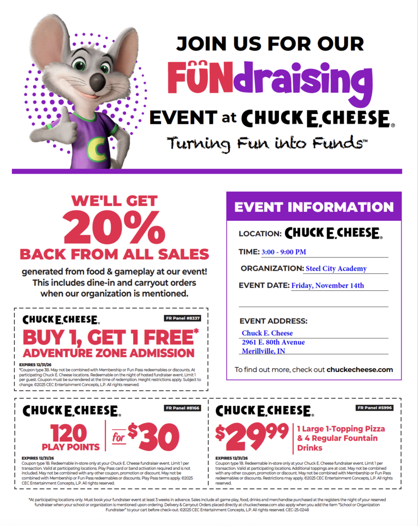 Chuck E. Cheese fundraiser