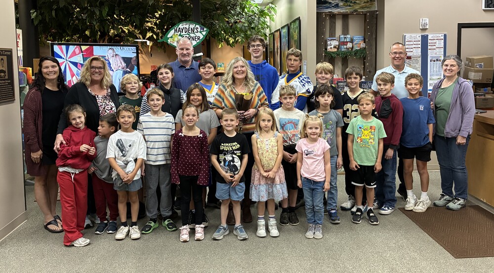 Steptoe School celebrating Miss Nicole's retirement at the library