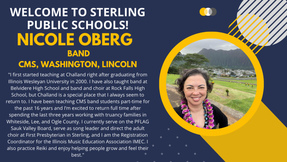 Welcome Nicole Oberg back to SPS!