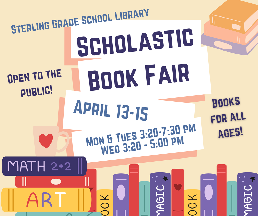 Scholastic Book Fair April 13-15