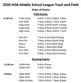 JH HOA Track Meet 2026