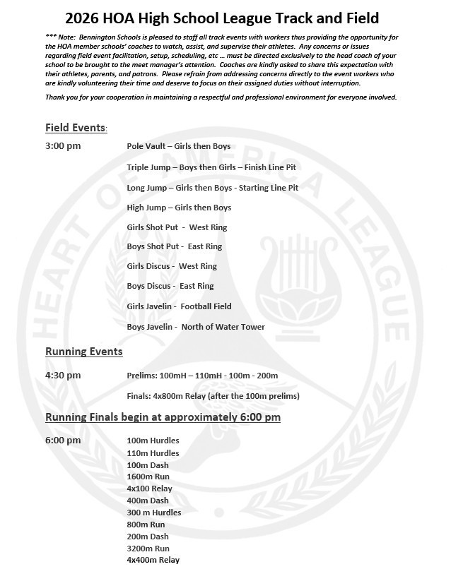 HS HOA League Track 