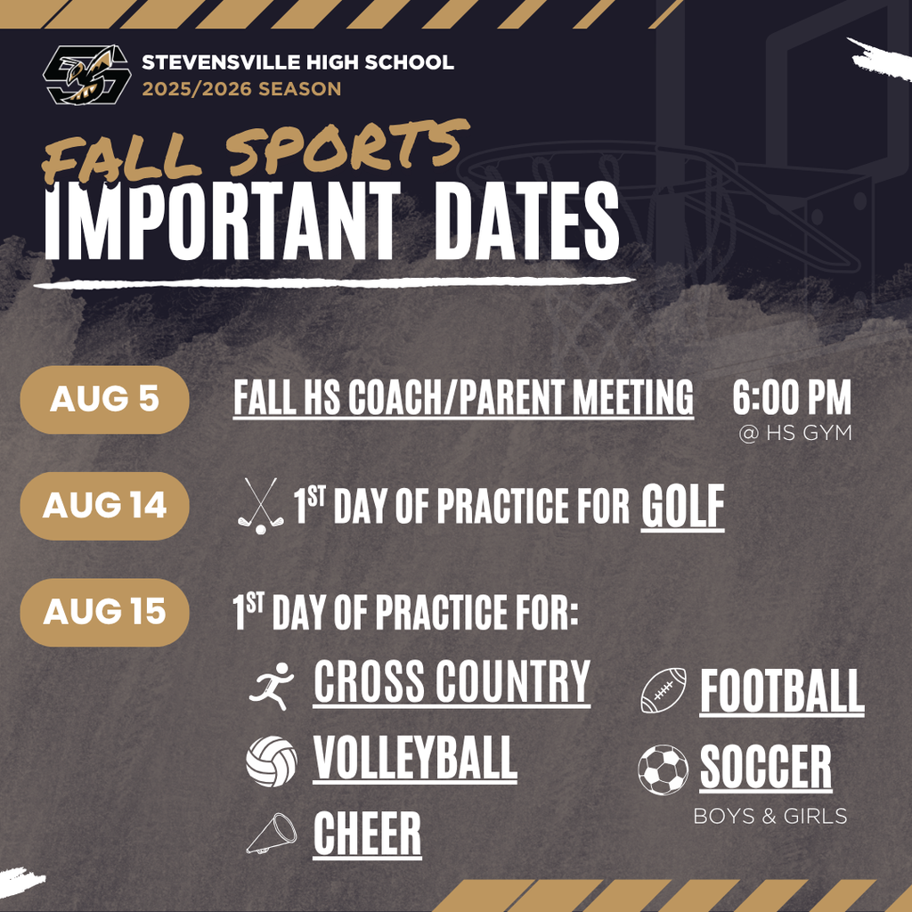 Fall Sports Dates