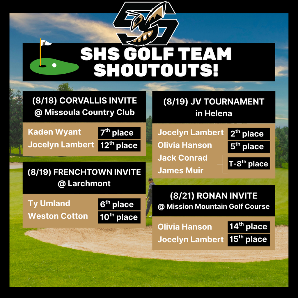 Golf Team Shoutouts