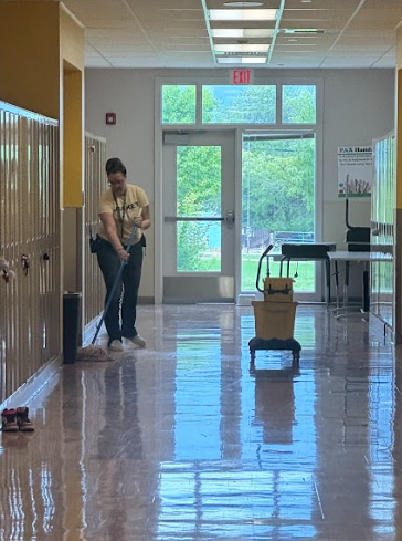 Ms. Bauer helping out!