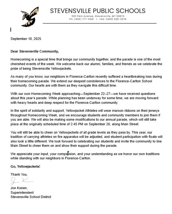 Parade Changes Update