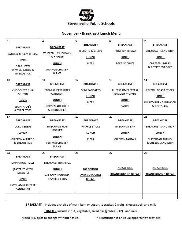 November Menu