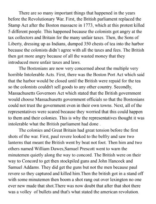 4th Grade Writing Sample