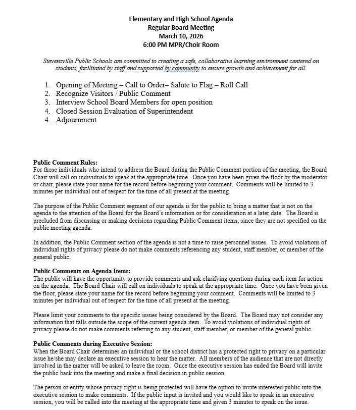 Special Board Meeting