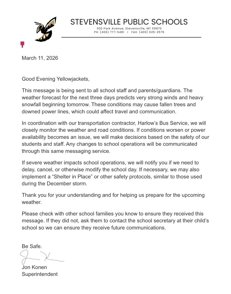 Severe Weather Update