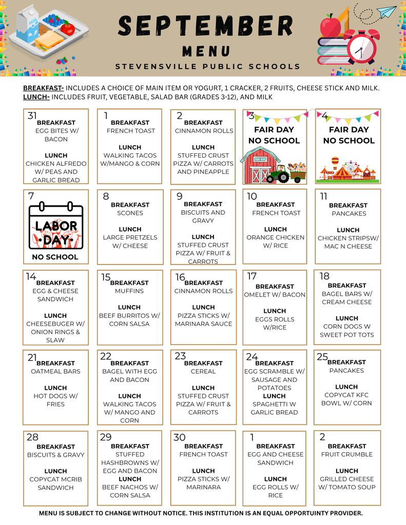 sept menu