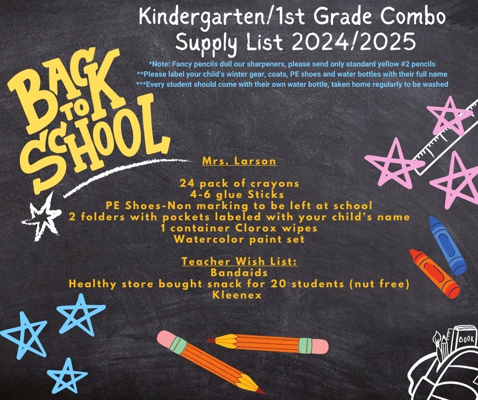 1st Grade Supply List